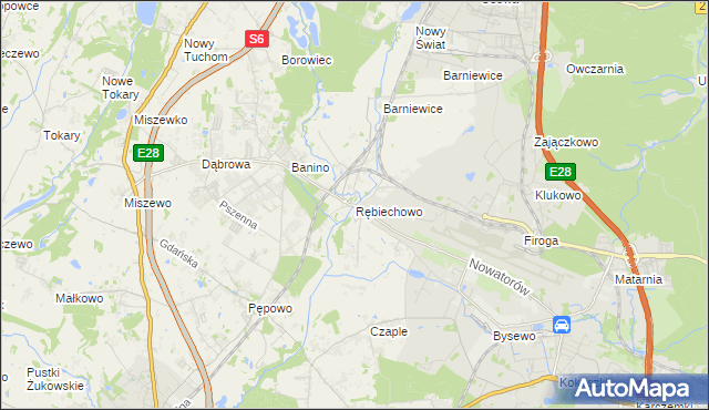 mapa Rębiechowo, Rębiechowo na mapie Targeo