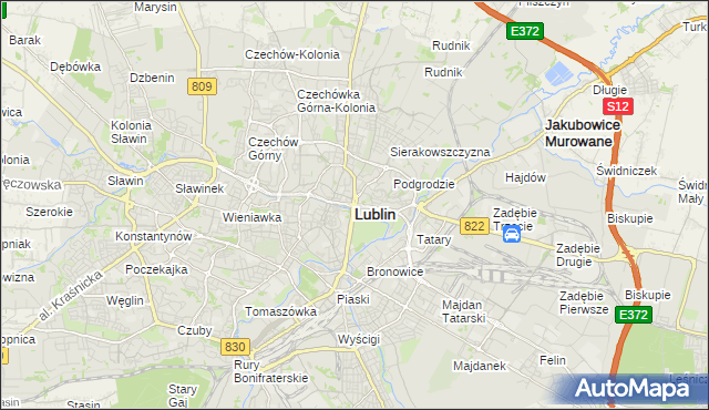 mapa Lublina, Lublin na mapie Targeo