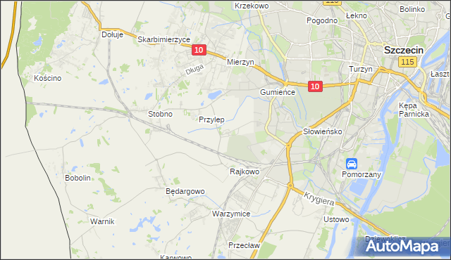 mapa Ostoja gmina Kołbaskowo, Ostoja gmina Kołbaskowo na mapie Targeo