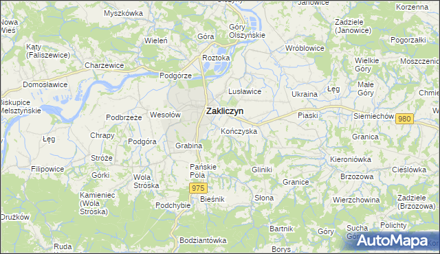 mapa Kończyska, Kończyska na mapie Targeo