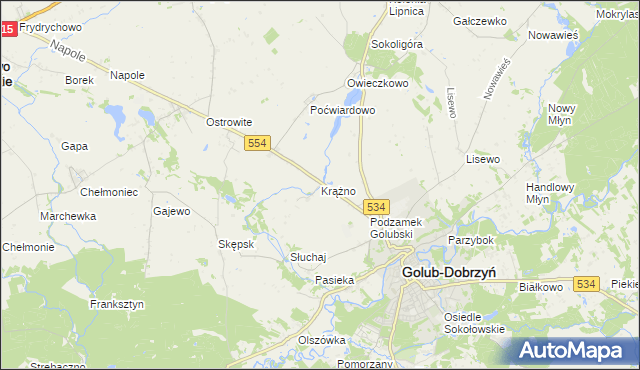 mapa Krążno, Krążno na mapie Targeo