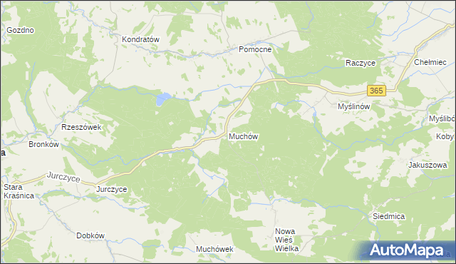 mapa Muchów, Muchów na mapie Targeo
