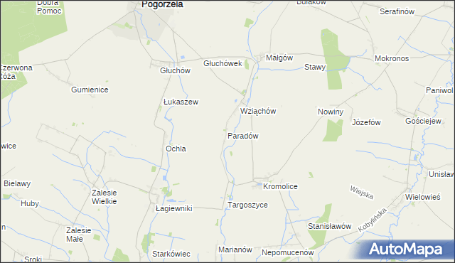 mapa Paradów, Paradów na mapie Targeo