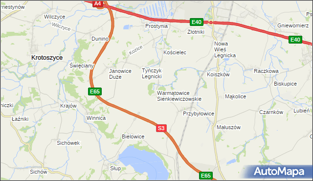 mapa Warmątowice Sienkiewiczowskie, Warmątowice Sienkiewiczowskie na mapie Targeo