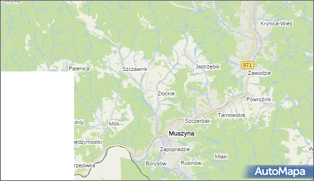 mapa Złockie, Złockie na mapie Targeo