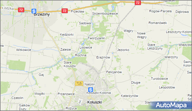 mapa Erazmów, Erazmów na mapie Targeo