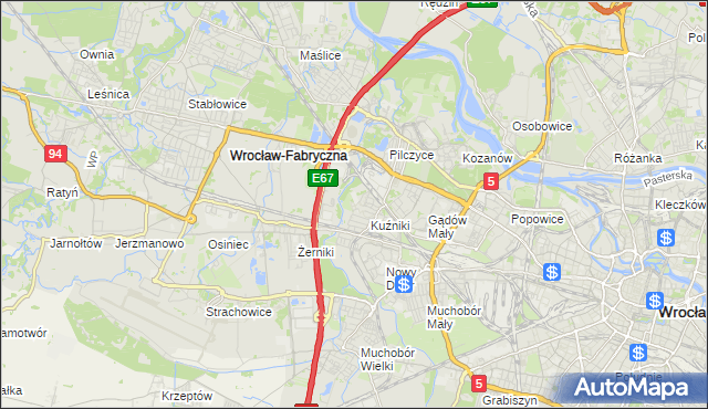 mapa Fabryczna, Fabryczna na mapie Targeo