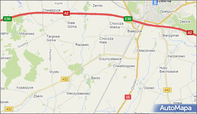 mapa Grzymysławice, Grzymysławice na mapie Targeo