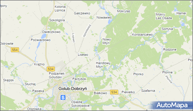 mapa Lisewo-Młyn, Lisewo-Młyn na mapie Targeo