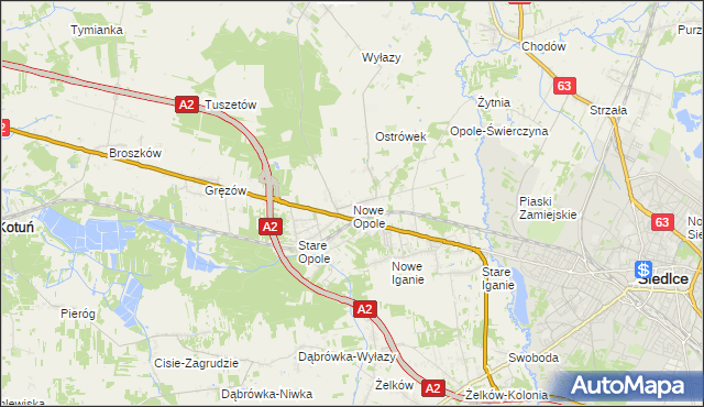 mapa Nowe Opole, Nowe Opole na mapie Targeo