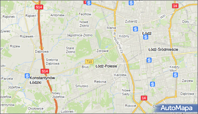 mapa Polesie gmina Łódź, Polesie gmina Łódź na mapie Targeo