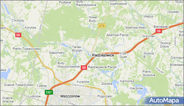 mapa Radziejowice, Radziejowice na mapie Targeo