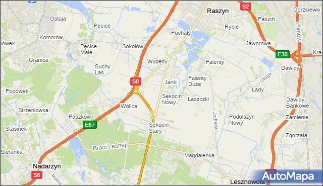 mapa Sękocin Nowy, Sękocin Nowy na mapie Targeo