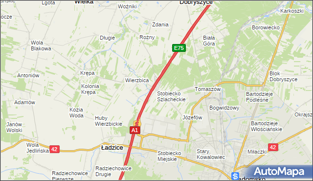 mapa Stobiecko Szlacheckie, Stobiecko Szlacheckie na mapie Targeo