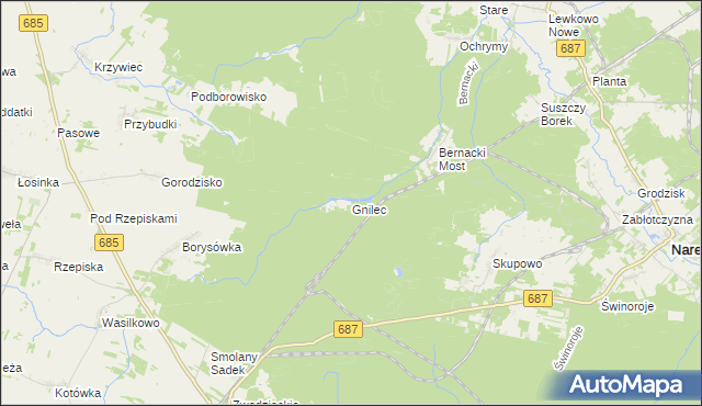 mapa Gnilec, Gnilec na mapie Targeo