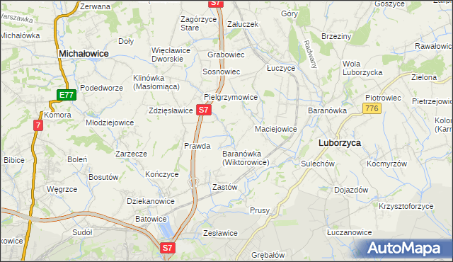 mapa Wiktorowice, Wiktorowice na mapie Targeo