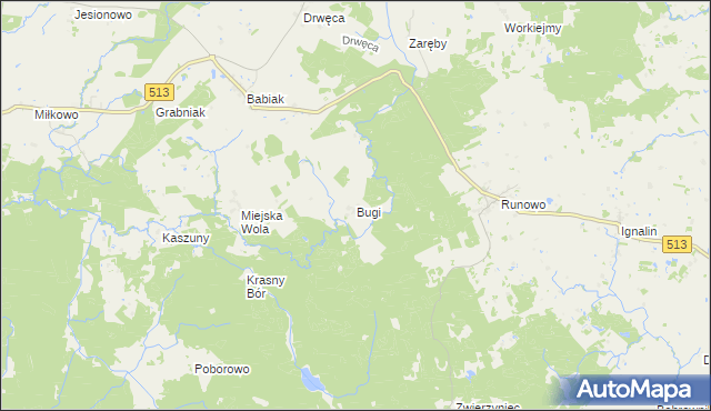 mapa Bugi, Bugi na mapie Targeo