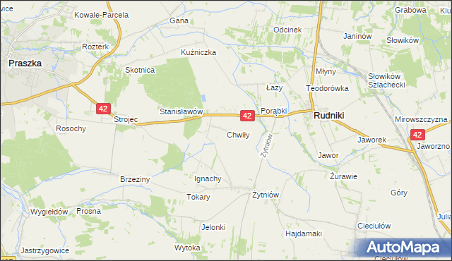 mapa Chwiły, Chwiły na mapie Targeo