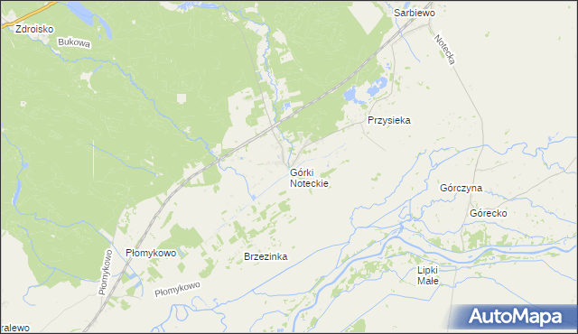 mapa Górki Noteckie, Górki Noteckie na mapie Targeo