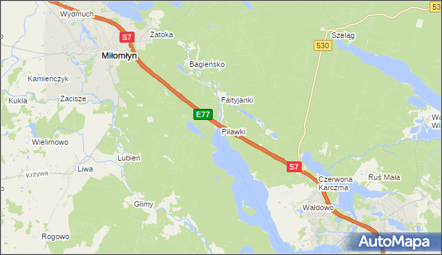 mapa Piławki, Piławki na mapie Targeo