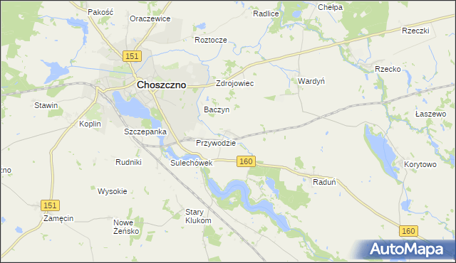 mapa Smoleń gmina Choszczno, Smoleń gmina Choszczno na mapie Targeo