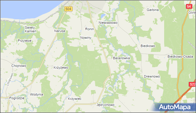 mapa Baranówka-Leśniczówka, Baranówka-Leśniczówka na mapie Targeo