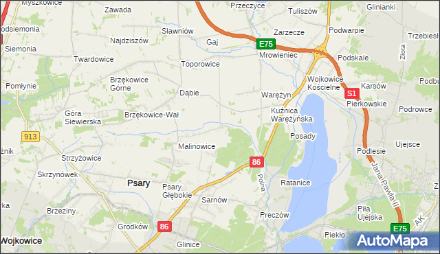 mapa Dąbie Chrobakowe, Dąbie Chrobakowe na mapie Targeo