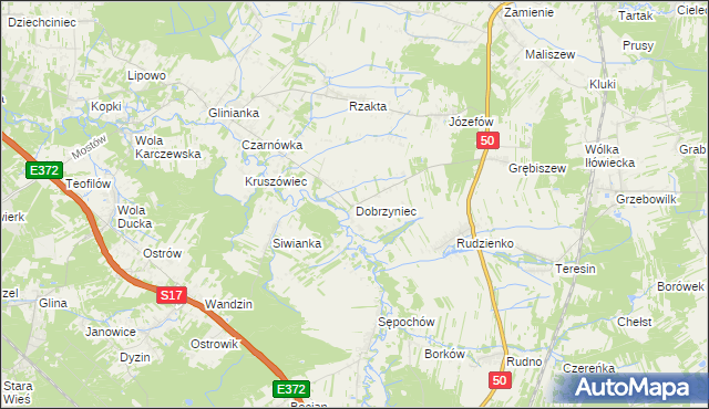 mapa Dobrzyniec, Dobrzyniec na mapie Targeo