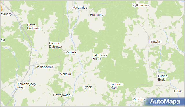 mapa Jakubowy Borek, Jakubowy Borek na mapie Targeo