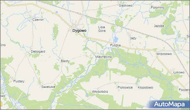 mapa Miechęcino, Miechęcino na mapie Targeo