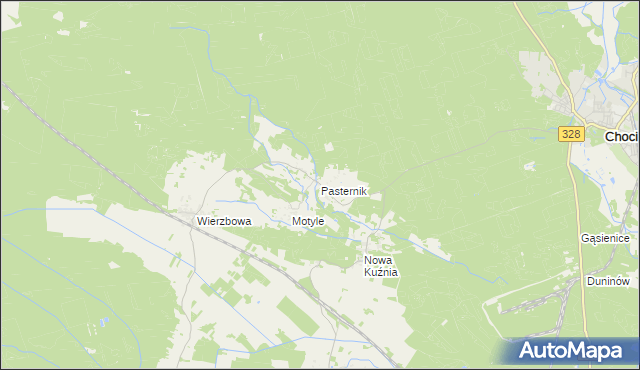 mapa Pasternik gmina Gromadka, Pasternik gmina Gromadka na mapie Targeo