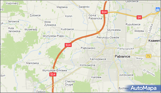 mapa Piątkowisko, Piątkowisko na mapie Targeo