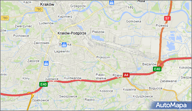 mapa Prokocim, Prokocim na mapie Targeo