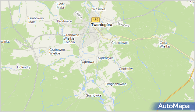 mapa Sądrożyce, Sądrożyce na mapie Targeo