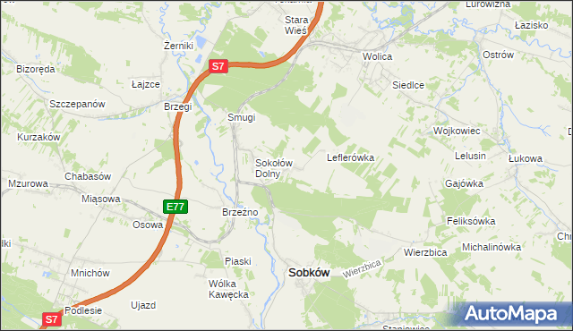 mapa Sokołów Górny, Sokołów Górny na mapie Targeo