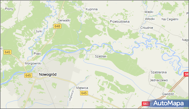 mapa Szablak, Szablak na mapie Targeo