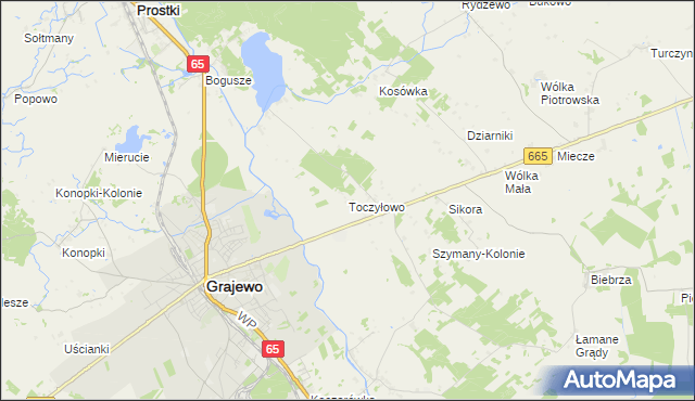 mapa Toczyłowo, Toczyłowo na mapie Targeo