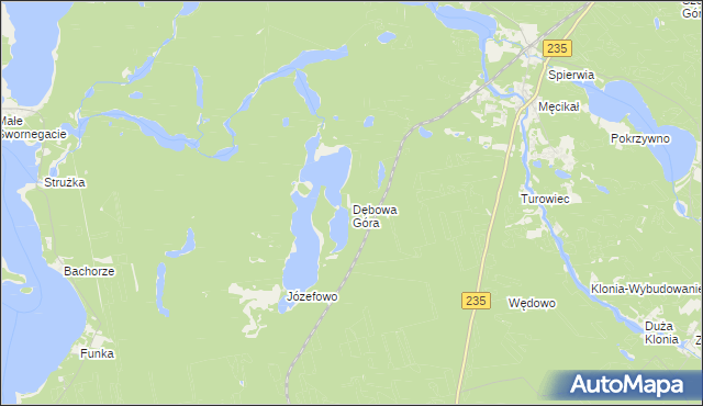 mapa Dębowa Góra gmina Brusy, Dębowa Góra gmina Brusy na mapie Targeo