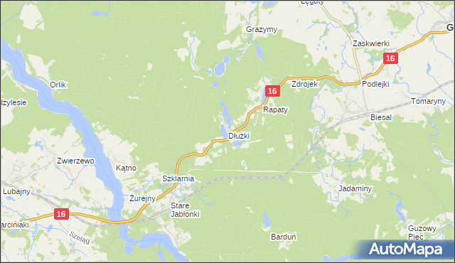 mapa Dłużki, Dłużki na mapie Targeo