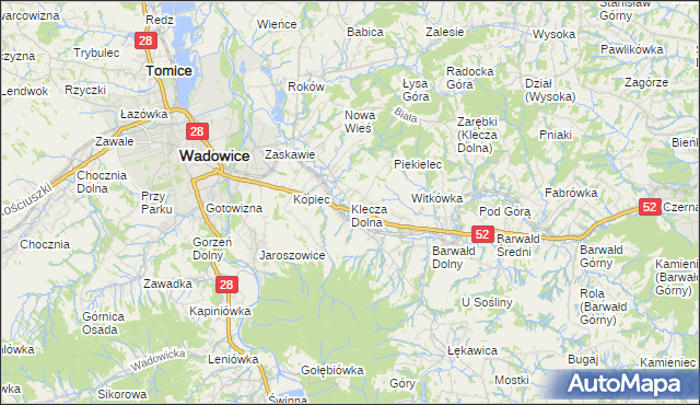 mapa Klecza Dolna, Klecza Dolna na mapie Targeo