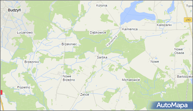 mapa Sarbka gmina Wągrowiec, Sarbka gmina Wągrowiec na mapie Targeo