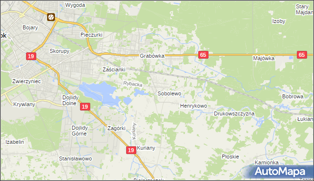 mapa Sobolewo gmina Supraśl, Sobolewo gmina Supraśl na mapie Targeo