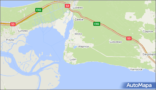 mapa Wapnica gmina Międzyzdroje, Wapnica gmina Międzyzdroje na mapie Targeo