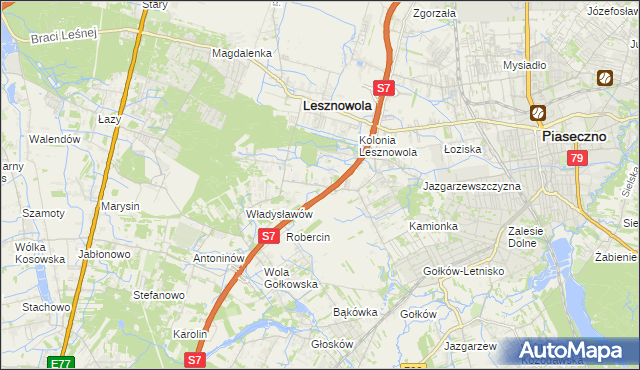 mapa Wilcza Góra gmina Lesznowola, Wilcza Góra gmina Lesznowola na mapie Targeo