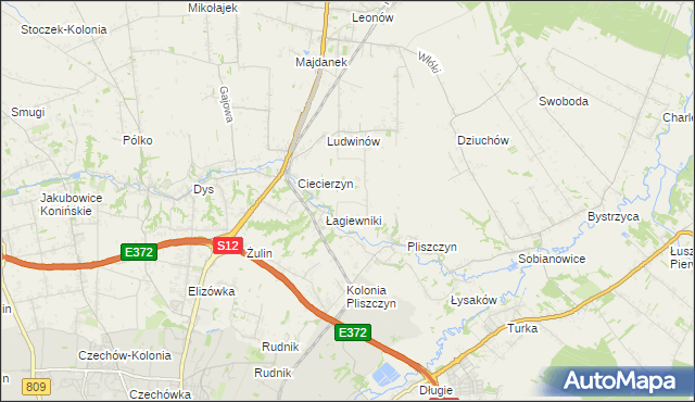 mapa Baszki gmina Niemce, Baszki gmina Niemce na mapie Targeo