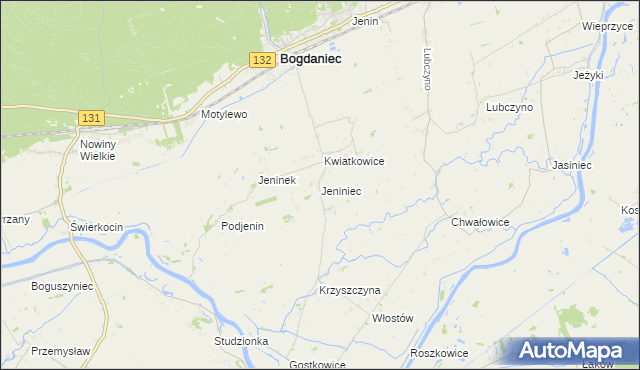 mapa Jeniniec, Jeniniec na mapie Targeo