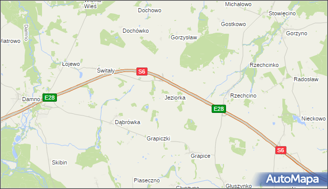 mapa Jeziorka, Jeziorka na mapie Targeo