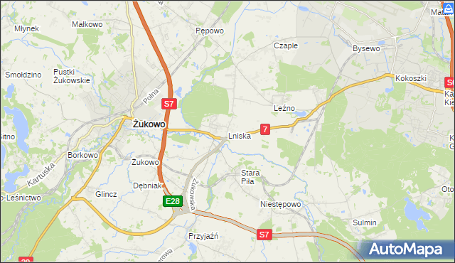 mapa Lniska, Lniska na mapie Targeo