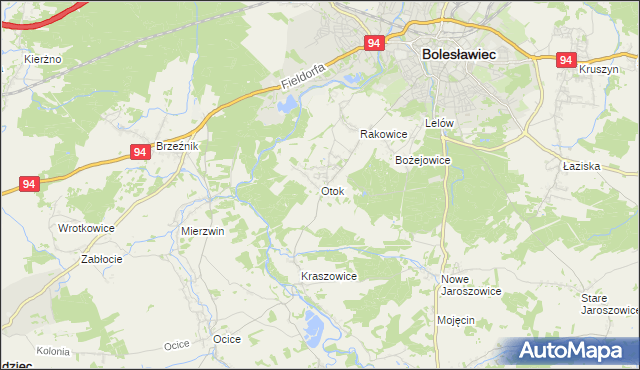 mapa Otok gmina Bolesławiec, Otok gmina Bolesławiec na mapie Targeo