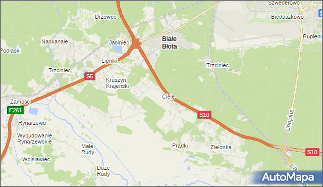 mapa Ciele, Ciele na mapie Targeo